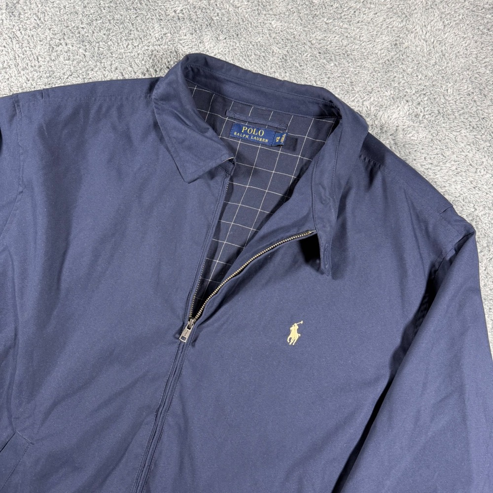 Polo Ralph Lauren Bi-Swing Harrington Jacket Mens 2XB Flannel Lined Navy Blue